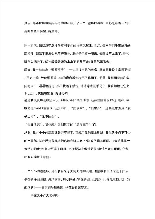 乐在其中作文700字乐在其中作文500字3篇