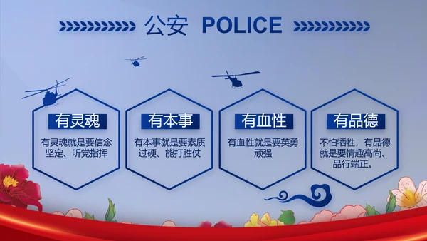 公安民警风采展示年终工作总结PPT