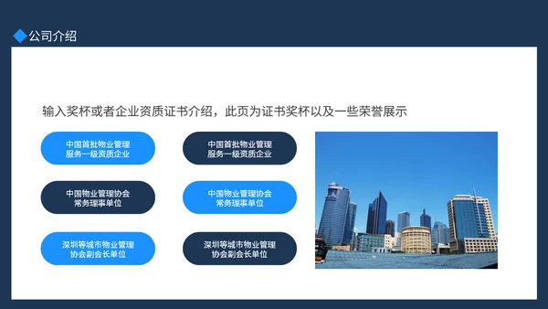 小区物业管理公司宣传介绍动态通用PPT模板