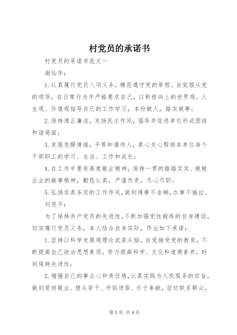 村党员的承诺书.docx