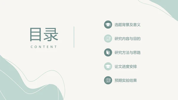 牛油果绿简约形状线条卷边翻书式论文开题报告PPT答辩1