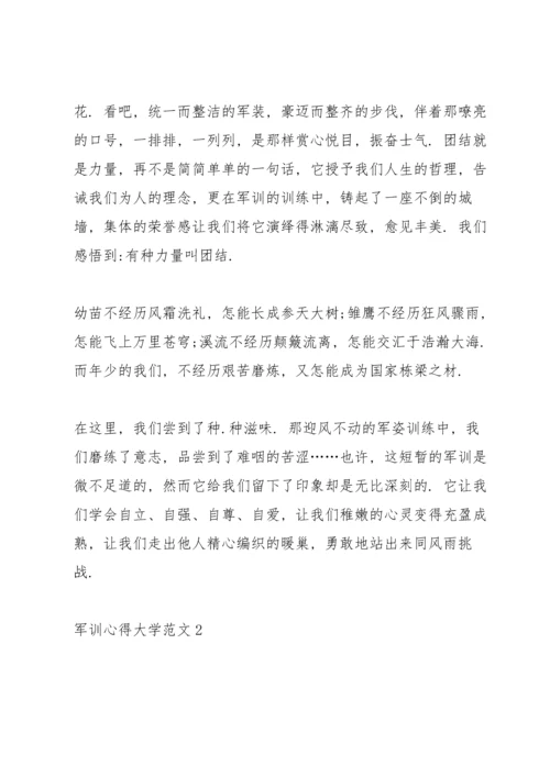 军训心得体会大学范文5篇.docx