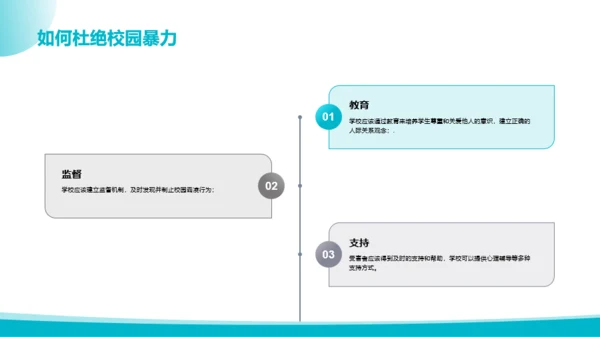 青蓝色简约风抵制校园暴力主题班会PPT模板