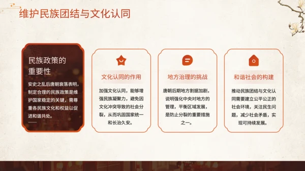 橙色中国风历史课件安史之乱与唐朝衰落PPT