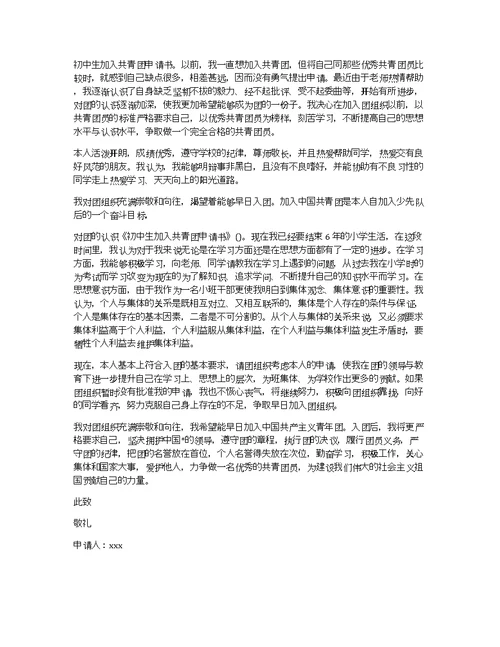 初中生对团的认识