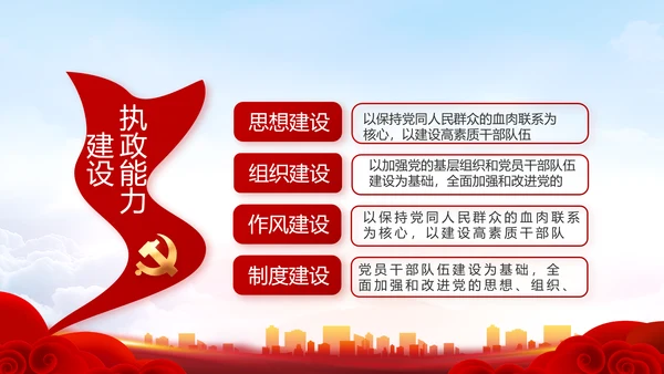 红色大气乡镇党建述职报告动态PPT