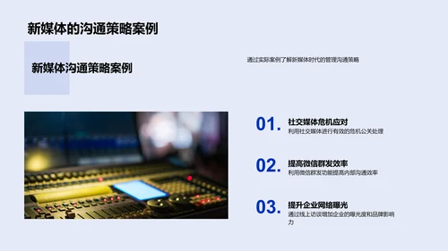 新媒体管理沟通报告PPT模板