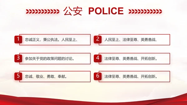 红色大气最美警察评选活动动态PPT模板