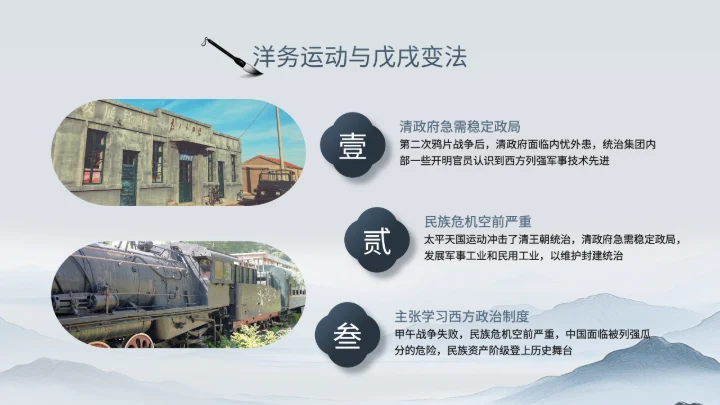 浅蓝色中国风《近代史纲要》历史课件PPT