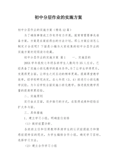 初中分层作业的实施方案.docx