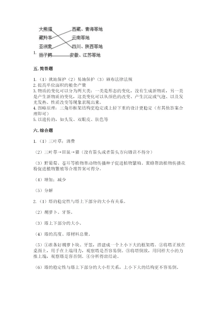 教科版科学六年级下册期末测试卷精品（完整版）.docx