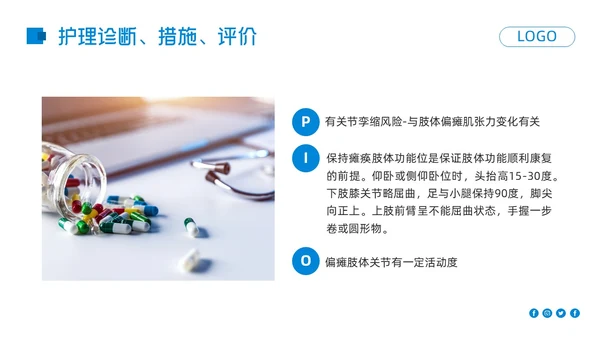 蓝色简约高血压脑出血护理查房PPT模板宣传PPT动态PPT