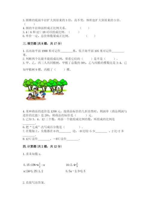 北师大版六年级下册数学期末测试卷精品带答案.docx