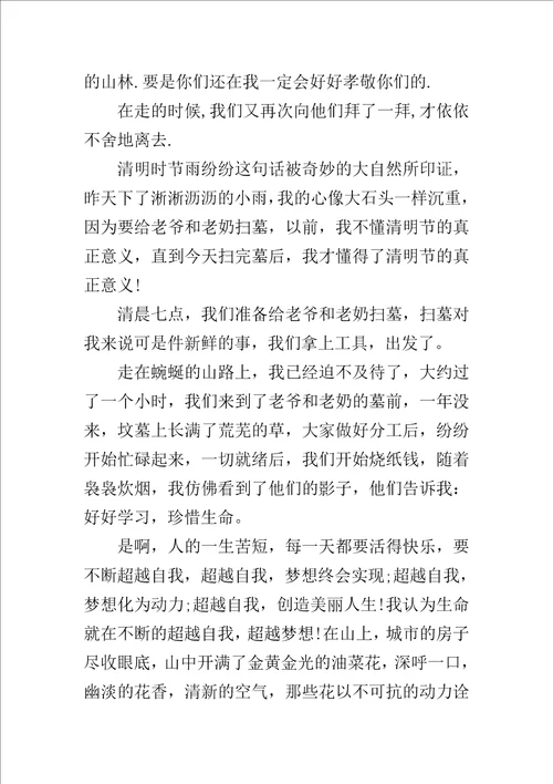 作文清明节扫墓510