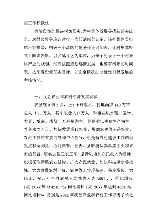 XX农村经济发展调查报告