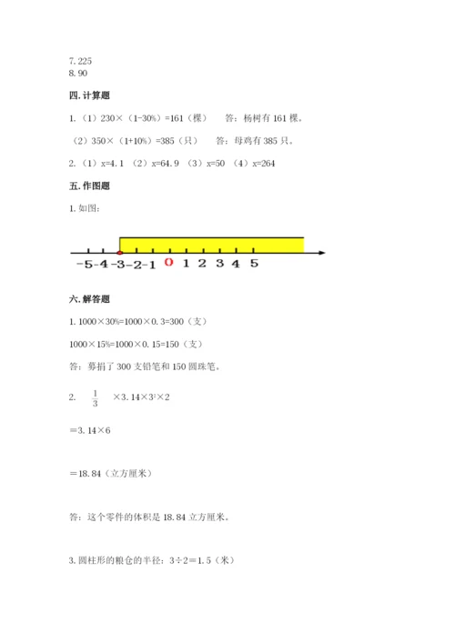 北京版六年级下册数学期末测试卷附答案（综合题）.docx