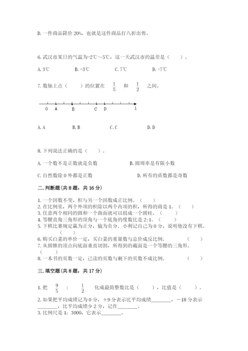 冀教版小升初数学模拟试卷附答案【预热题】.docx