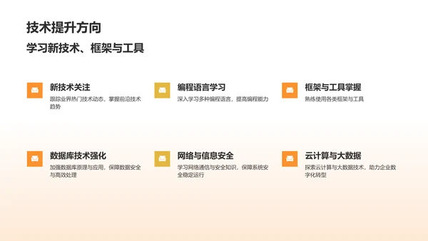 橙色手绘风IT精英求职简历PPT模板