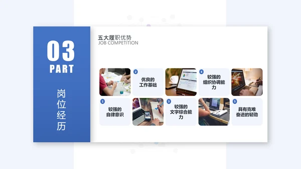卡片式部门岗位竞聘个人简历通用PPT模板