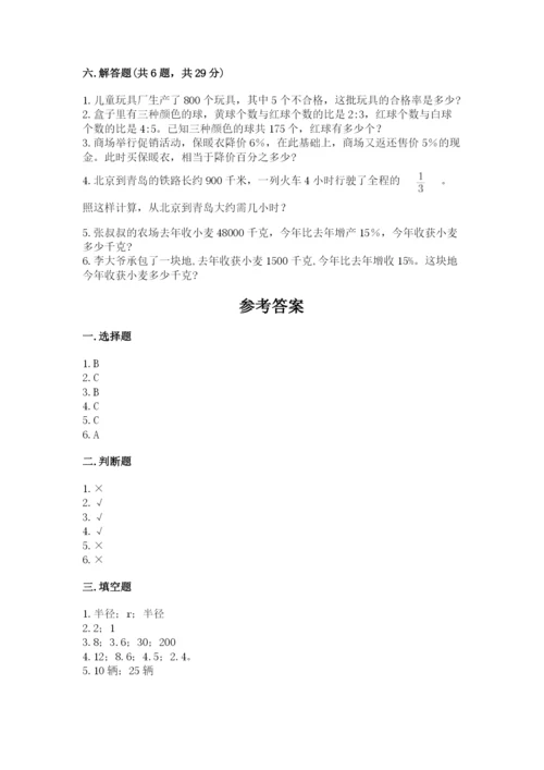 小学数学六年级上册期末卷含完整答案（典优）.docx