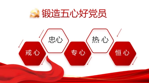 红色简约大气党建党支部工作总结PPT