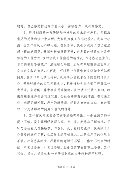 第一篇：思想作风整顿办公室主任自查报告.docx