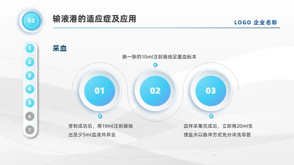 蓝色系微粒体风医疗输液港维护及注意事项培训PPT模板医疗护理