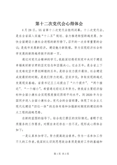 第十二次党代会心得体会 (3).docx