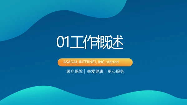 蓝色医疗保险年终工作总结动态PPT