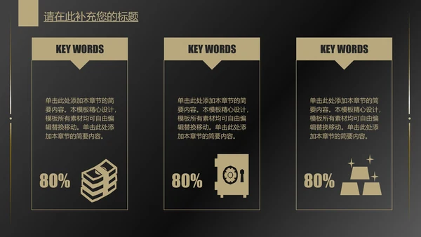黑金高端大气商务通用PPT模版
