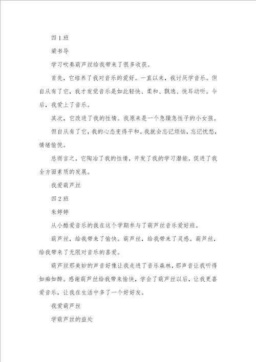 2021年音乐老师教学心得体会,葫芦丝