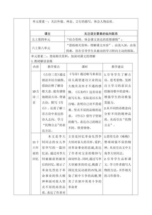 【大单元】统编版语文六下第四单元解析与规划