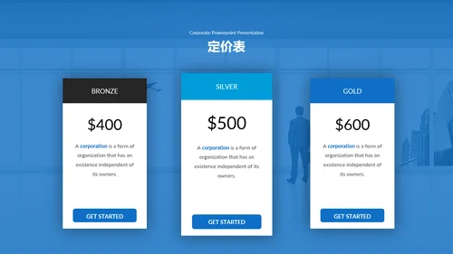 蓝色简约商业计划书公司简介动态PPT模板
