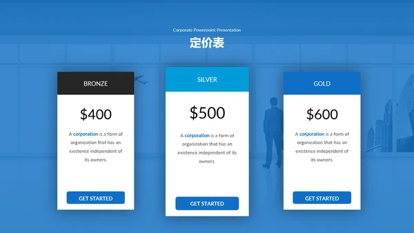 蓝色简约商业计划书公司简介动态PPT模板