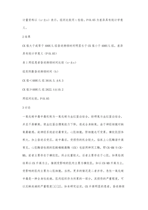 急性一氧化碳中毒检测血心肌酶谱的临床意义.docx