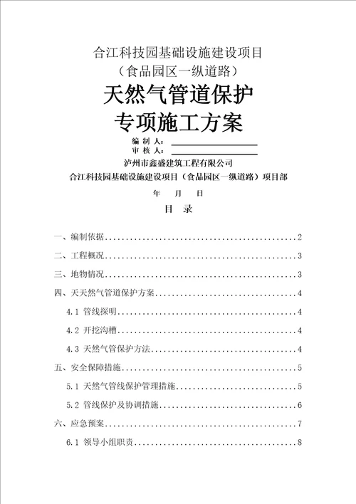 天然气管道保护专项技术方案