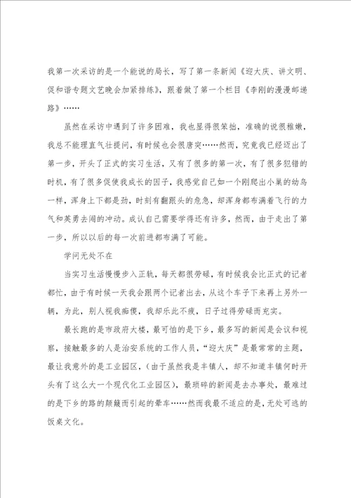 电视台实习记者总结报告