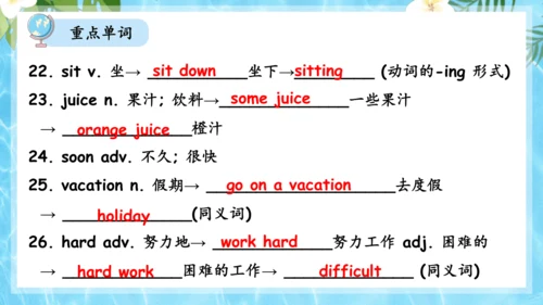 Unit 7 It's raining单元复习课件（词组+句型+知识点+语法+写作指导+易错考点）