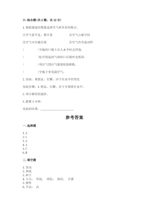 苏教版一年级下册科学期末测试卷精品（名师系列）.docx