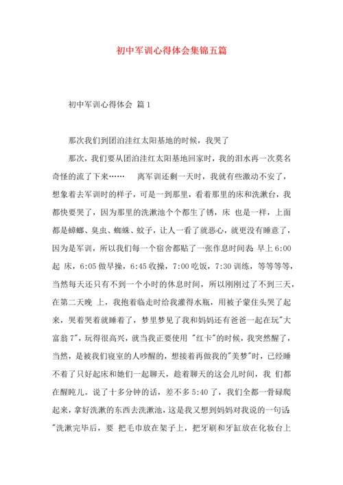 初中军训心得体会集锦五篇（一）.docx