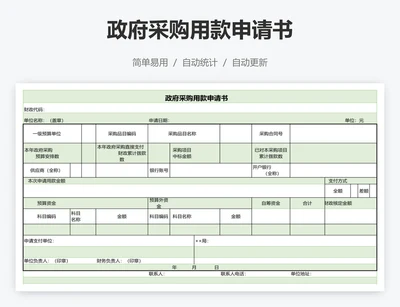 政府采购用款申请书