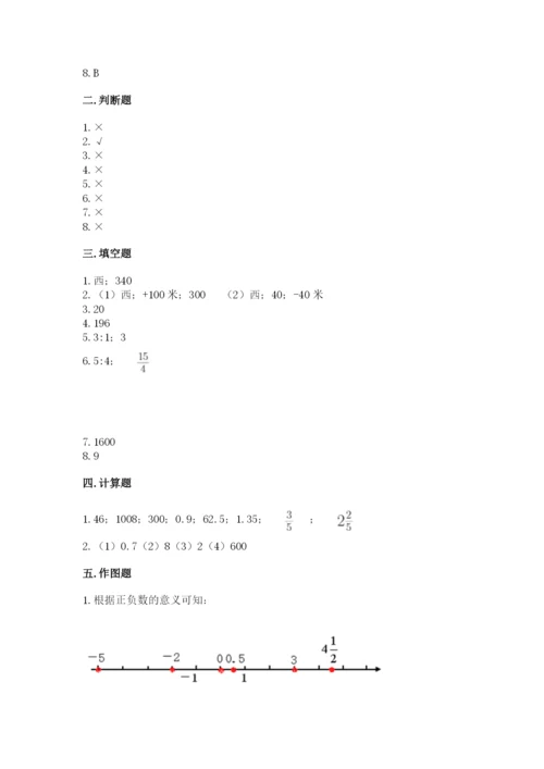 冀教版小学六年级下册数学期末检测试题带答案（名师推荐）.docx