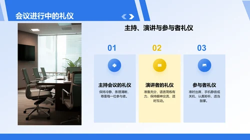 蓝色商务风商务礼仪培训PPT模板