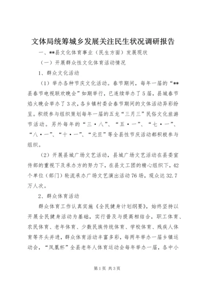 文体局统筹城乡发展关注民生状况调研报告.docx