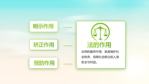 蓝色清新法治讲座进校园宣传PPT