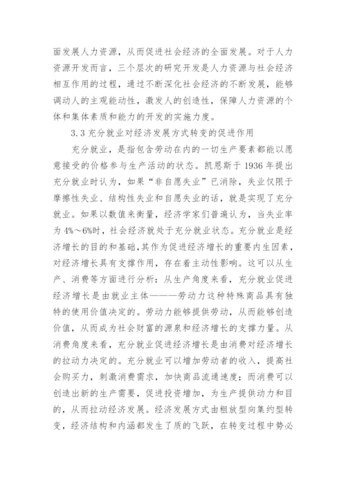 人力资源和经济发展方式研究论文.docx
