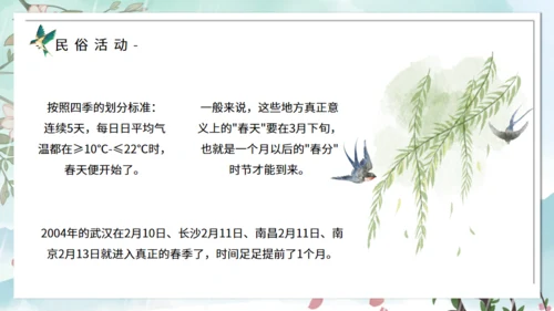 春天背景雨水节气介绍通用PPT模板