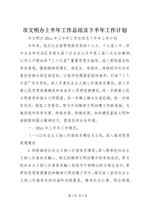 市文明办上半年工作总结及下半年工作计划.docx