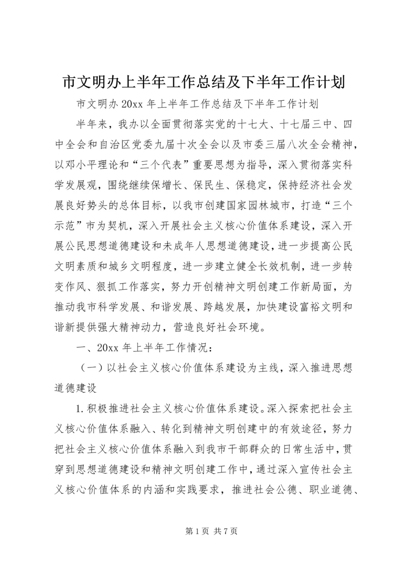 市文明办上半年工作总结及下半年工作计划.docx