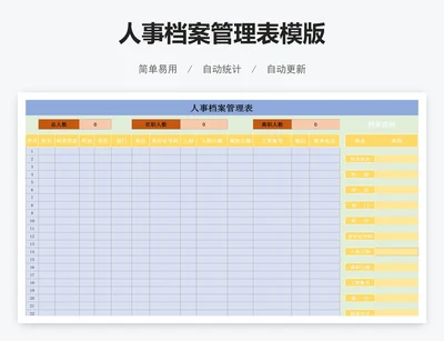 人事档案管理表模版